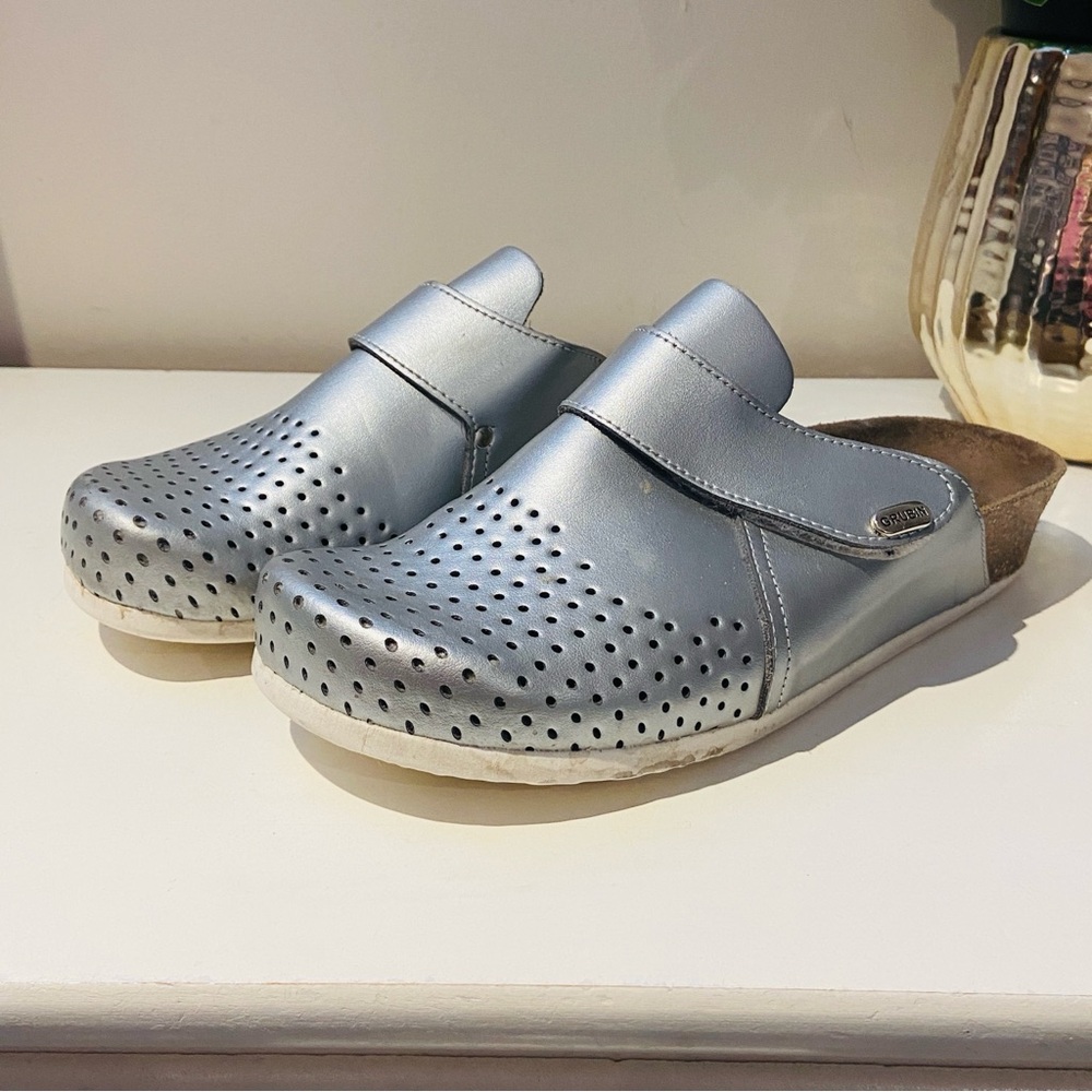 Grubin Women Silver Clogs sz41